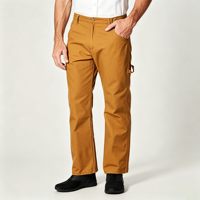 Jean de travail pour charpentier homme, coupe droite décontractée, en coton duck, avec poches porte-outils, durable et confortable