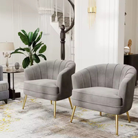Fauteuil Moderne en Métal Doré et Tissu Velours pour la Maison, la Salle à Manger, le Bureau, le Café, le Salon, l'Hôtel – Vente en Gros