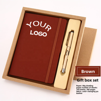 Carnet de notes personnalisable imprimé carnet de notes A5 à couverture rigide carnet de notes imprimé en cuir Pu et coffret cadeau stylo