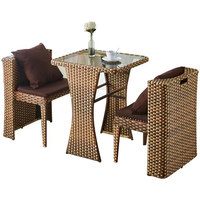 Ensemble de table et de chaises de jardin en rotin, meubles en osier d'extérieur