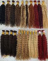 Extensions de cheveux humains Remy 100% brésiliens sans trame, cheveux en vrac pour tressage bohème, texture bouclée/ondulée/lisse, couleur noir/brun/blond