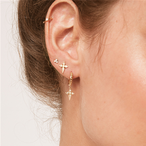 ROXI S925 Pendientes de Plata de Ley con Circonitas en Forma de Cruz, Estilo Europeo y Americano, Novedad - Product Image 3
