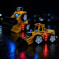 Juguete Robot Bulldozer Transformable con Sonido y Luz, Ojos Brillantes, Vehículo de Construcción para Niños, Regalo de Cumpleaños