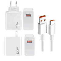 Adaptador de Corriente de Carga Rápida de 120W EU/US, 67W 33W con Cable Tipo C de 6A para Xiaomi, Precio de Fábrica