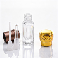 Flacon roll-on octogonal 3ml 6ml 9ml 12ml, flacon en verre vide rechargeable pour huiles essentielles, parfums, attar, format voyage