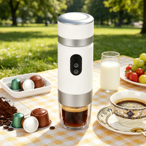 Cafetera Espresso Portátil Mini con Función de Calentamiento 3 en 1 Compatible con Cápsulas y Café Molido, Piezas Desmontables, Batería Reemplazable - Product Image 1