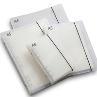 Carpeta de Anillas Transparente Esmerilada de PP, 6 Anillas, A5, A6, A7, Hojas Sueltas, para Regalo, Cuaderno, Carpeta de Archivos, para Negocios