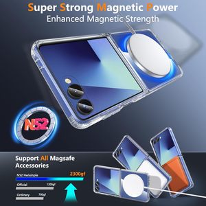 Funda Magnética Transparente para Teléfono <span class=keywords><strong>Samsung</strong></span> ZFlip8, Funda Protectora Plegable para Zflip7 con Airbag Anticaídas y Antiamarilleo - Product Image 2