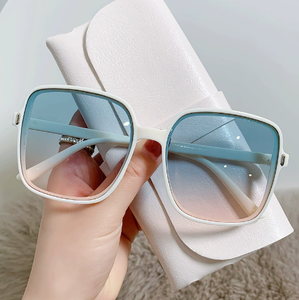 Fashion Rice Nail Box Sunglasses Gradient Color Glasses Women's Trendy Anti UV Retro Sunglasses Big <b>Face</b> Slimming Glasses - Product Image 2