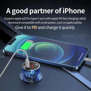 Cargador de Coche Transparente con Doble USB de 12V-24V, 30W PD + QC4.0, Carga Súper Rápida para Apple, Huawei, Xiaomi, Oppo, Vivo - Product Image 5