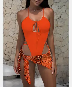 2023 Custom Bikini Swimwear Tight Fitted Short Sleeves Bikini Swimwear For Women High Neck For Sun Protection Bathing Suit