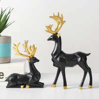 Figurine de cerf en résine nordique, décoration créative pour la maison, centre de table pour salon, sculpture cadeau pour meuble TV