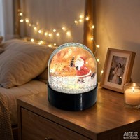 Globe de neige lumineux de Noël transfrontalier, best-seller, en acrylique, rempli d'huile, demi-cercle, cadre photo, neige flottante, fabriqué en Chine