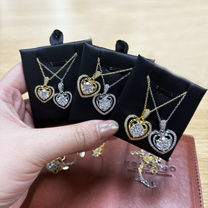 VVS モアサナイト ラブペンダントチェーン GRA レディースジュエリーギフト 1.0ct 2ct Dカラー ホワイトゴールドメッキ 925スターリングシルバー ハートネックレス - Product Image 6