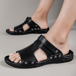 New Outdoor <b>Slippers</b> EVA Leather Lining Breathable Anti-Slippery Sole Comfort Soft Bottom Summer Comfortable Flip-Flops - Product Image 4