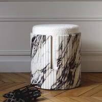 Tabouret/Podest/Ottoman en marbre Dolce avec pieds en marbre pour salon, mobilier de maison en pierre naturelle