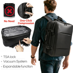 BANGE New Arrival Carry on <strong>40L</strong> Expandable Built-in Vacuum Compression Pump Men Waterproof <strong>Travel</strong> Vacuum Compression <strong>Backpack</strong> - Product Image 1