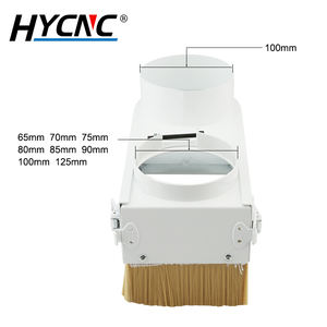 Capot anti-poussière CNC en métal blanc <span class=keywords><strong>70</strong></span> 75 80 85 90 100mm pour brosse de nettoyage de broche de machine de gravure et de fraisage, collecteur long pour le travail du bois - Product Image 3