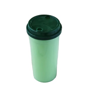 Fashionable PP <b>Plastic</b> Cup <b>Set</b> With Reusable Straw And Secure Lid Colorful Portable Coffee Cup BPA Free For Cold Drinks - Product Image 1