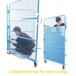 Tùy Chỉnh Nhiệm Vụ Nặng Nề Có Thể Gập Lại Thép Lưu Trữ Dây Cuộn Lồng Gấp Khung Sắt Xe Với Bánh Xe - Product Image 5