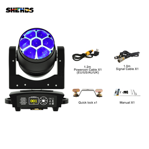 Shehds Chuyên Nghiệp 7X40W <span class=keywords><strong>Rgbw</strong></span> 4in1 <span class=keywords><strong>LED</strong></span> Disco Đèn Sân Khấu Bee Eye Di Chuyển Đầu Ánh Sáng Rửa Zoom Hiệu ứng Vòng Cho DJ Bar Đảng - Product Image 6