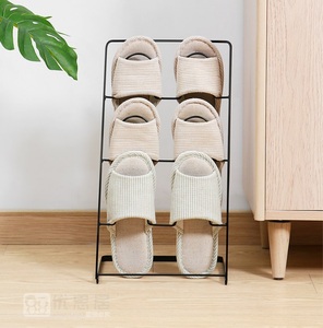 Kunden spezifische klappbare Eingangs bereich Schuhe Lagerung Organizer Metall Eisen Hausschuhe Regal - Product Image 3