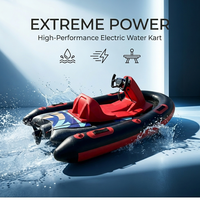 Kart aquatique électrique personnalisé avec logo, hors taxes, gonflable, rouge vif, avec volant, pour mer et océan, modèle Ebony Craft