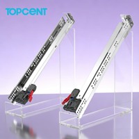 Glissières de tiroir modernes à montage inférieur à 3 volets avec mécanisme de fermeture amortie et rail télescopique sous-monté