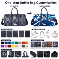 Sac de voyage en PU avec logo personnalisé, fabriqué directement en usine, avec monogramme M, fermeture éclair double sens et grande capacité pour la salle de sport, les voyages d'une nuit