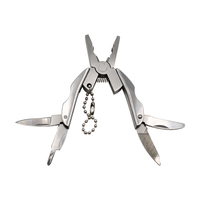 Promotion Mini EDC DIY Multi-outil de poche en acier inoxydable au chrome-vanadium avec pince à mâchoires dentelées et porte-clés pour l'extérieur