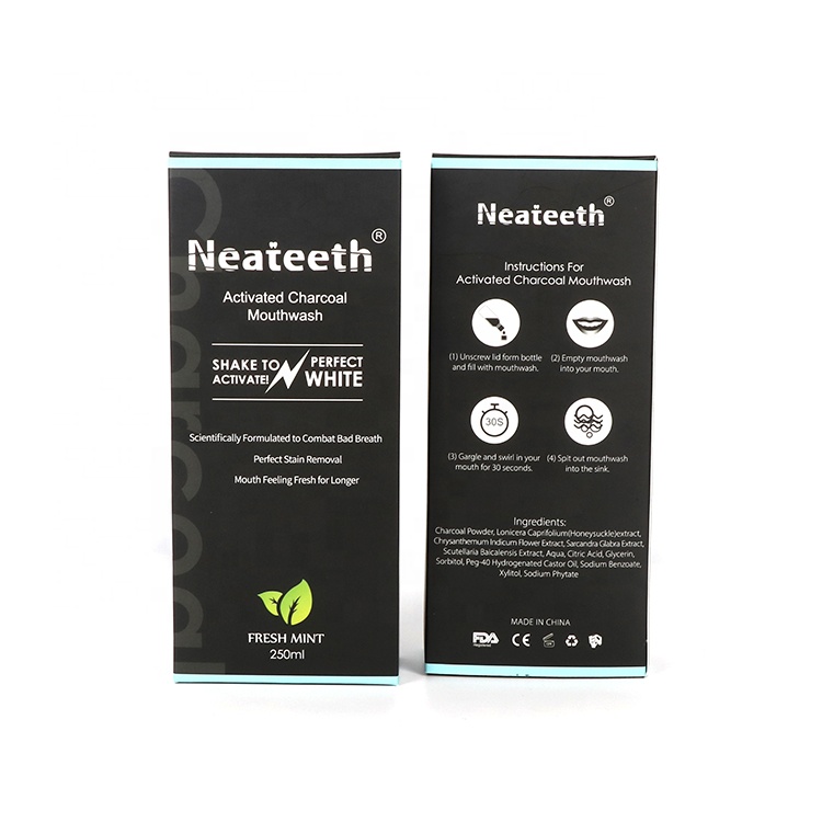 Оптовая продажа, отбеливатель зубов с активированным углем, ополаскиватель для полости рта, частная этикетка, для домашнего использования, чистка зубов полостью рта