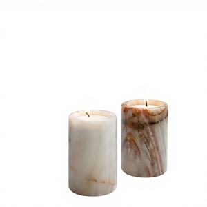 Porte-bougie classique en marbre pour bougies chauffe-plat - Résistant à la chaleur et durable pour la décoration festive de Pâques et des fêtes - Product Image 1