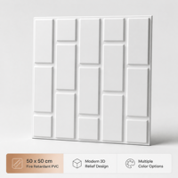 Panneau mural en PVC ignifuge et imperméable à effet brique 3D et grain de bois multicolore, idéal pour fond de télévision - Vente chaude