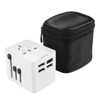 Adaptador de Viaje Universal 4 en 1 HHT-520 con 4 Puertos USB y Enchufes para Reino Unido/EE. UU./Australia/UE para Computadoras Suizas