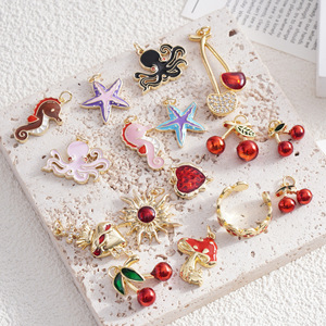 European American Minimalist Zinc Alloy Cherry Pendant Earrings For Women Fashion Dangle Jewelry - Product Image 1