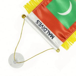 Custom Logo MALDIVES Pennant <b>Flag</b> for Car Rearview Mirror & Home Decoration Digital Printing for Education - Product Image 2