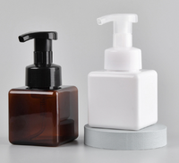 8oz 250ml blanc brun PETG carré moussant bouteille de recharge mousse nettoyant savon pour les mains liquide bouteilles de mousse plastique pour le lavage du visage