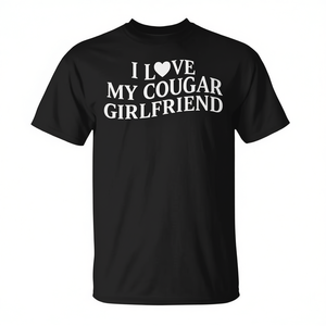 Camiseta I Love My Cougar Girlfriend, color negro, unisex, talla para adultos M L XL XXL - Product Image 2