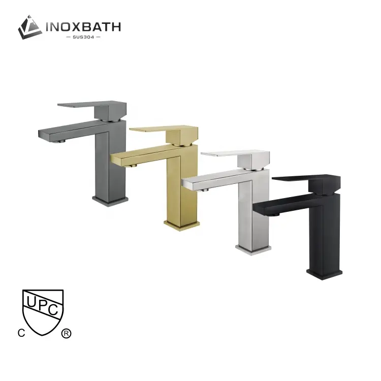 Square design stainless steel 304 above counter basin faucet bathroom wash hand basin mixer tap