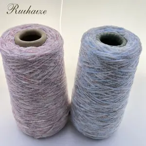 6nm/1 100% polyester doux multicolore dope teint chenille fil pour le tricot