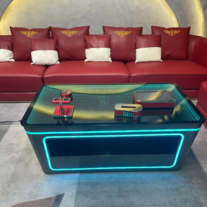 Barra personalizada de lujo de alta calidad, mesa Led, salón de club nocturno comercial, logotipo de vidrio templado, mesa iluminada de acero inoxidable - Product Image 4