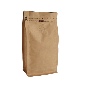 Sinh Thái tùy chỉnh thiết kế 1kg 120micron Nâu giấy kraft/Pet nhôm lá đứng lên túi đáy phẳng túi Cà phê với dây kéo van - Product Image 6