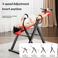 Banco de Inversión para Gimnasio en Casa, Altura Ajustable de 131-190 cm, Inversión de 90 Grados, 3 Niveles, Estiramiento de Columna, Moldeador Corporal, Plegable, Carga de 200 kg