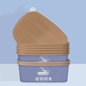 Boîte à emporter carrée en papier kraft jetable pour repas légers, salades, bento, pique-nique, fruits, fast-food, déjeuner - Product Image 1