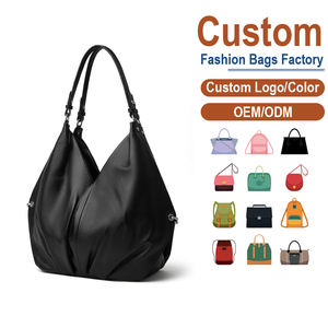 Bolso Tote Holgado de Cuero Genuino Negro Granulado - Piel de Flor Integral Auténtica, OEM para Marcas Minimalistas que Buscan Siluetas Arquitectónicas - Product Image 1