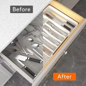 NFS Single-Tier Expandable Plastic <strong>Cutlery</strong> <strong>Tray</strong> <strong>for</strong> Kitchen Tableware Storage Retractable <strong>Drawer</strong> Storage Box - Product Image 5