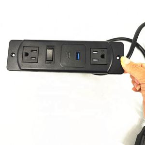 Văn Phòng Lõm Điện Dải Máy Tính Để Bàn Điện Grommet Ổ Cắm Với 2 AC Cắm + <span class=keywords><strong>USB</strong></span> A Và <span class=keywords><strong>USB</strong></span> C Phí Hub Núi Điện Dải Cho Bàn - Product Image 1