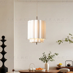 Lampe suspendue de style vintage français, design japonais Wabi Sabi en tissu, pour salon, chambre, bureau, hôtel, décoration intérieure - Product Image 5