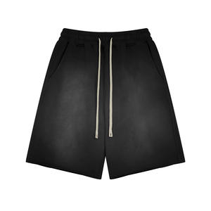 High Quality Woolen Acid Wash Men's <b>Sweat</b> <b>Pants</b> <b>Shorts</b> Streetwear Style Mid Waist Breathable Drawstring Closure Casual 360g - Product Image 4