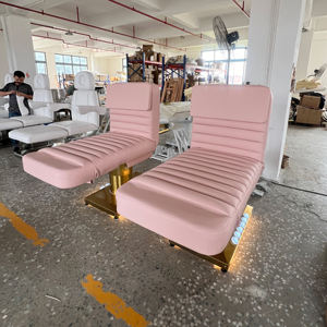 Cama de Estética con Base Dorada LED y 3/4 Motores para Salón/Estudio, Lavacabezas, Tratamientos de Spa, Masajes y Faciales - Product Image 4